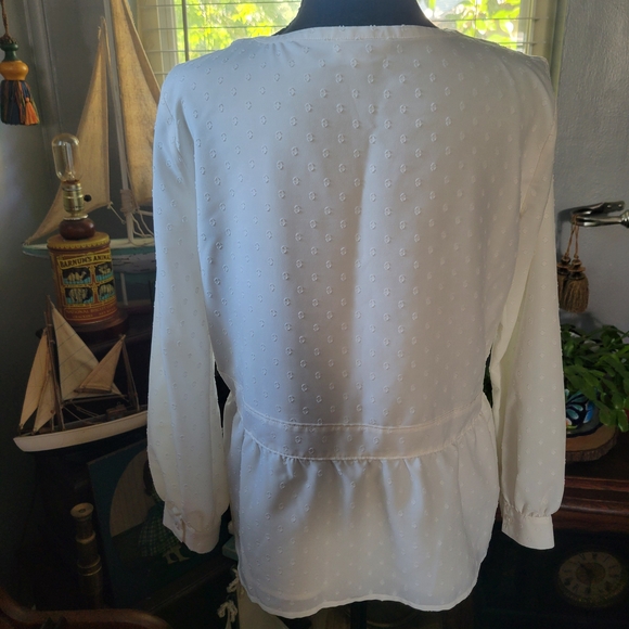 LOFT White Blouse with Eyelet Details - Picture 2 of 3